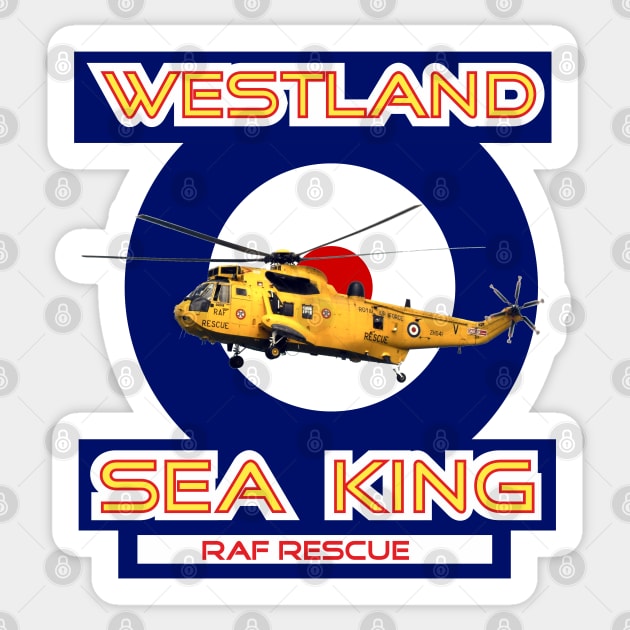 Westland Sea King Search and rescue helicopter in RAF roundel, Sticker by AJ techDesigns